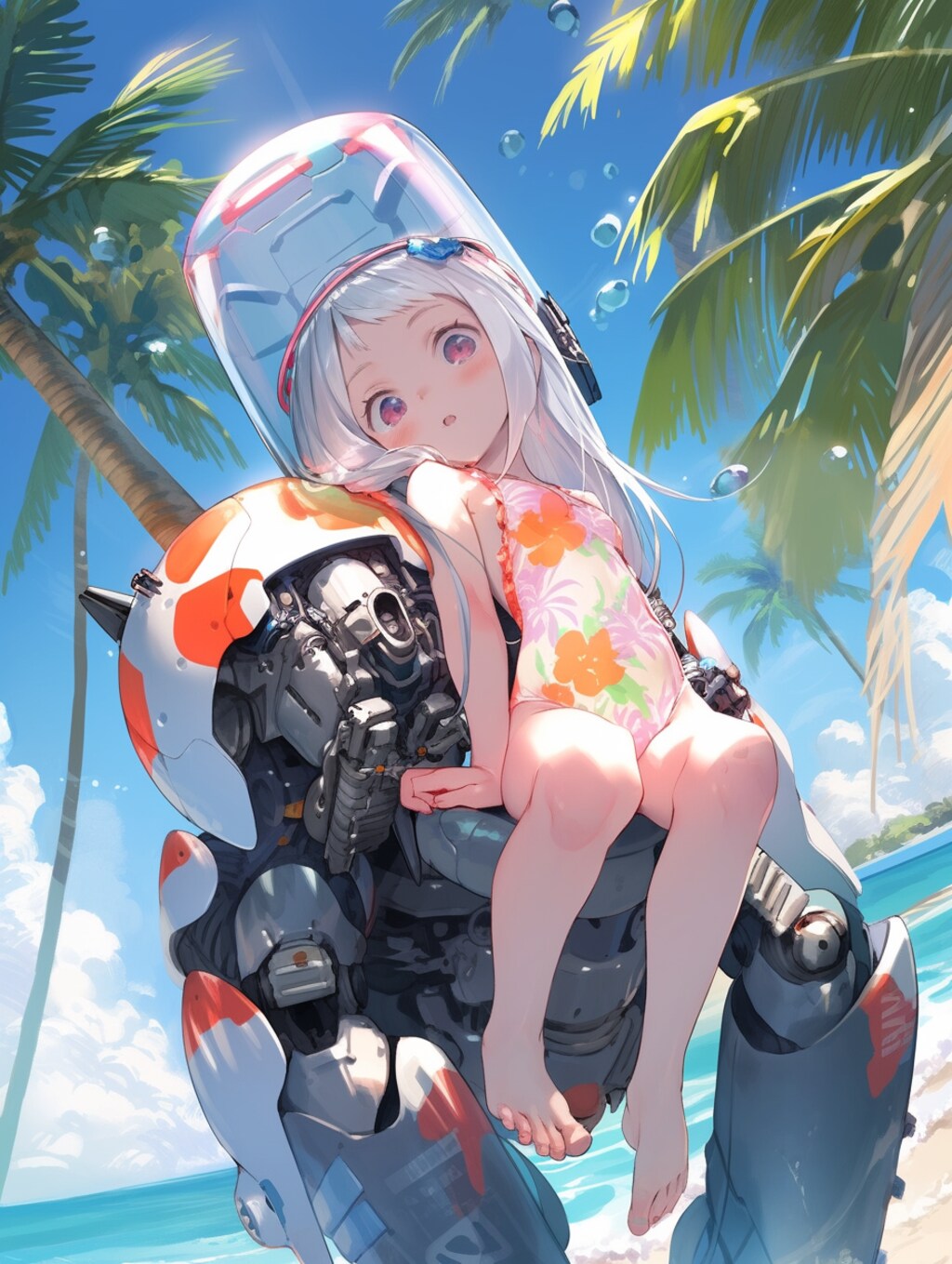 メカ少女の納涼