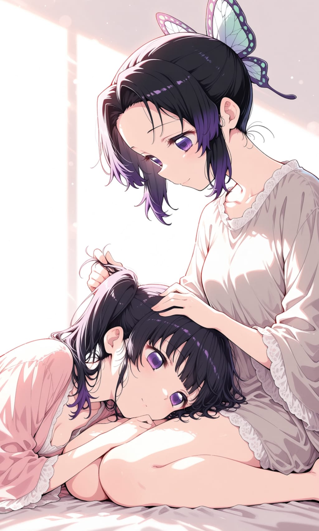 胡蝶しのぶと栗花落カナヲ