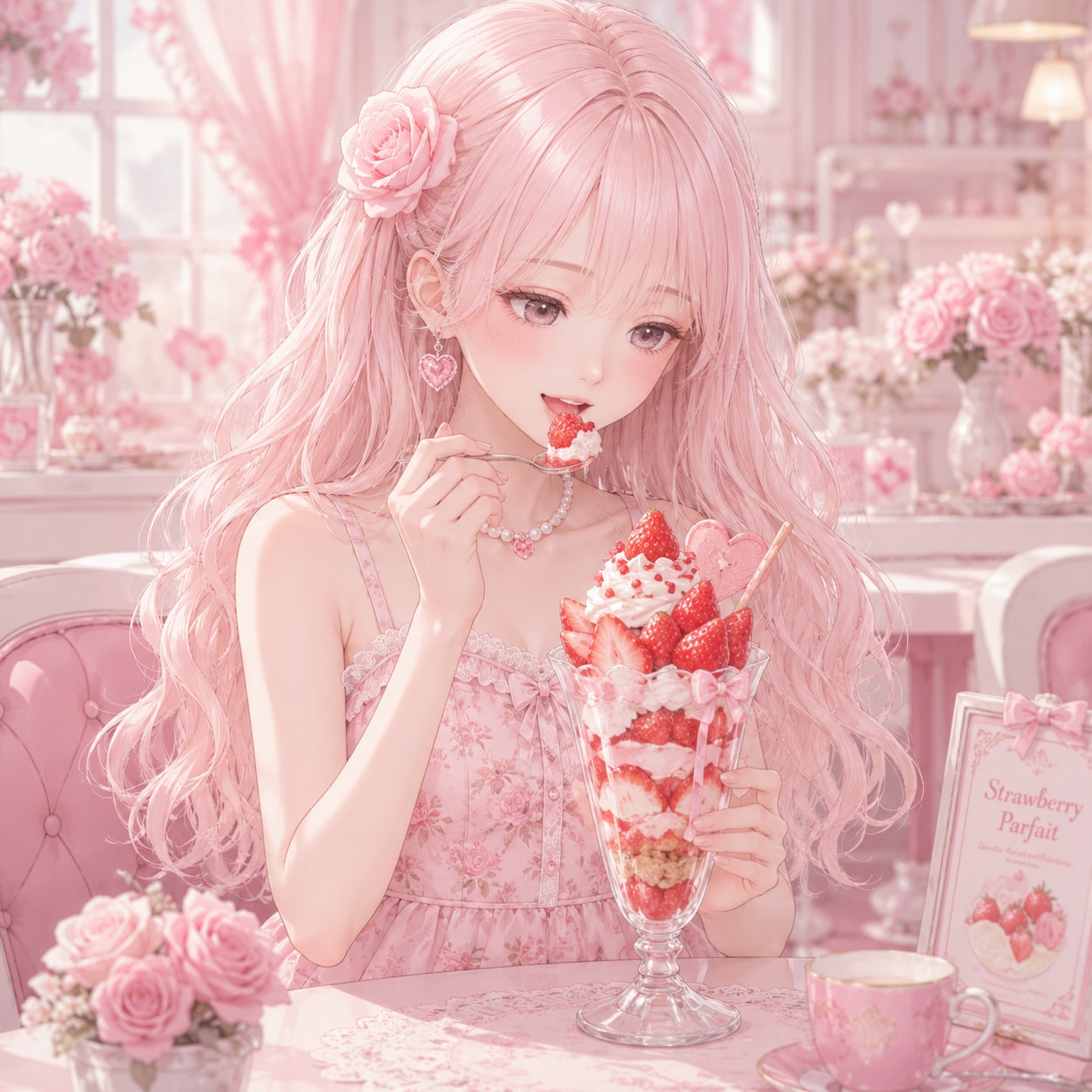 いちごパフェ🍓（ピンクちゃん）