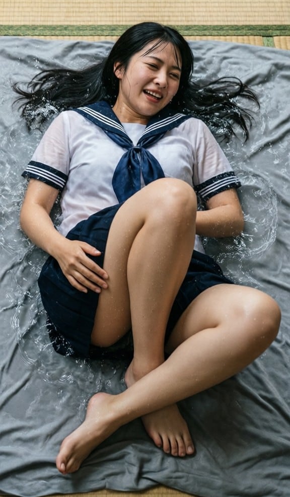脱がずに潮吹き