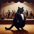 油絵ファンタジー、眼鏡で踊る黒猫ステージ 4枚目