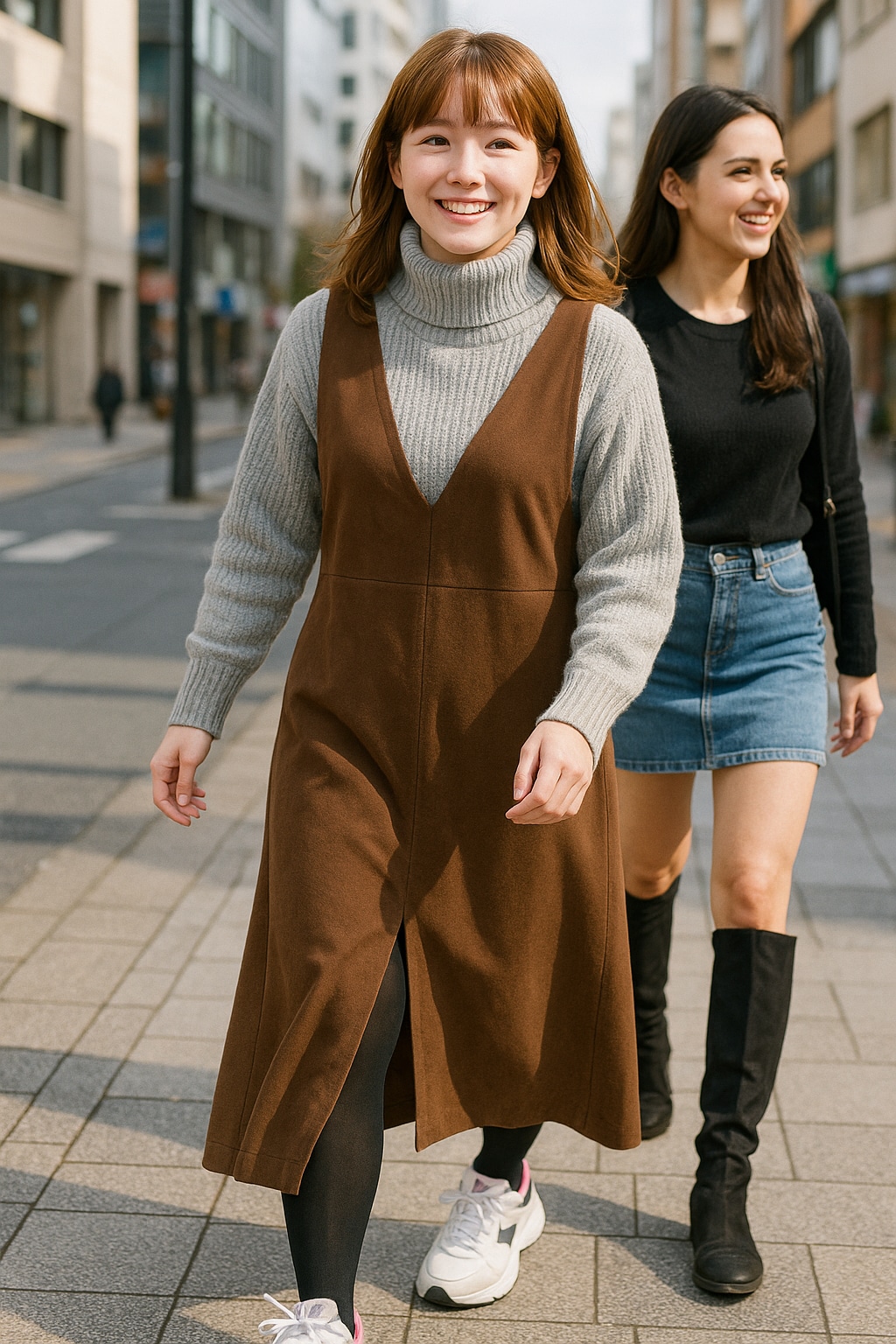 ジャンパースカートがよく似合う女性2