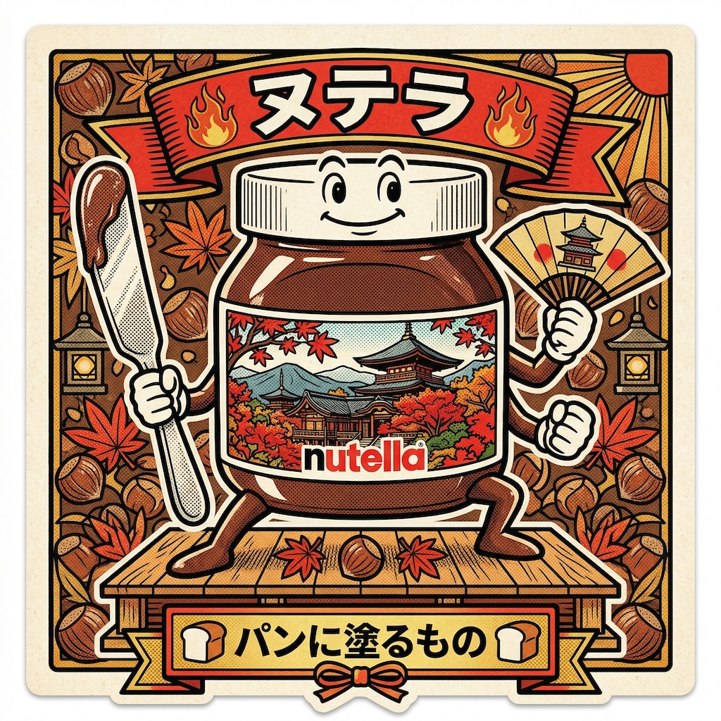 パンにヌテラを塗ってら