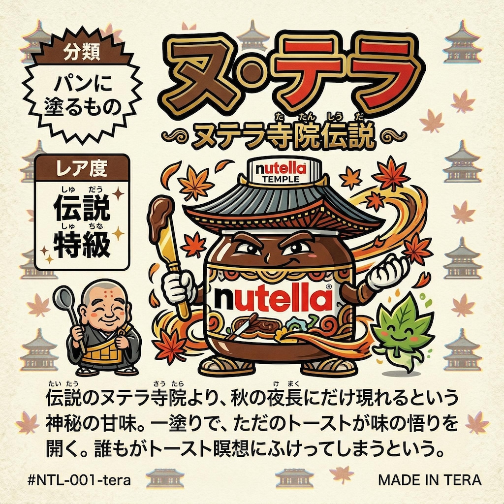 パンにヌテラを塗ってら