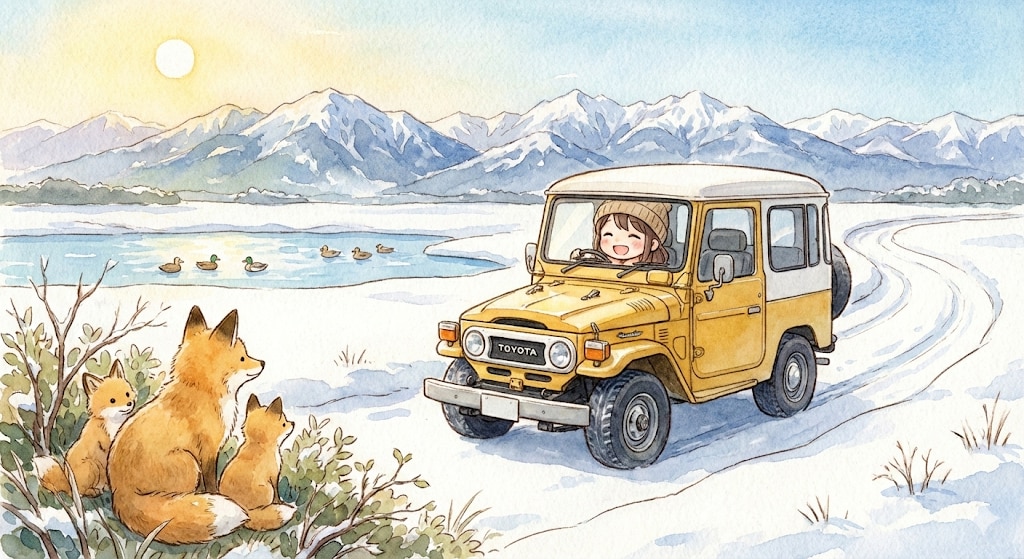 雪道を行くランクル40 | の人気AIイラスト・グラビア