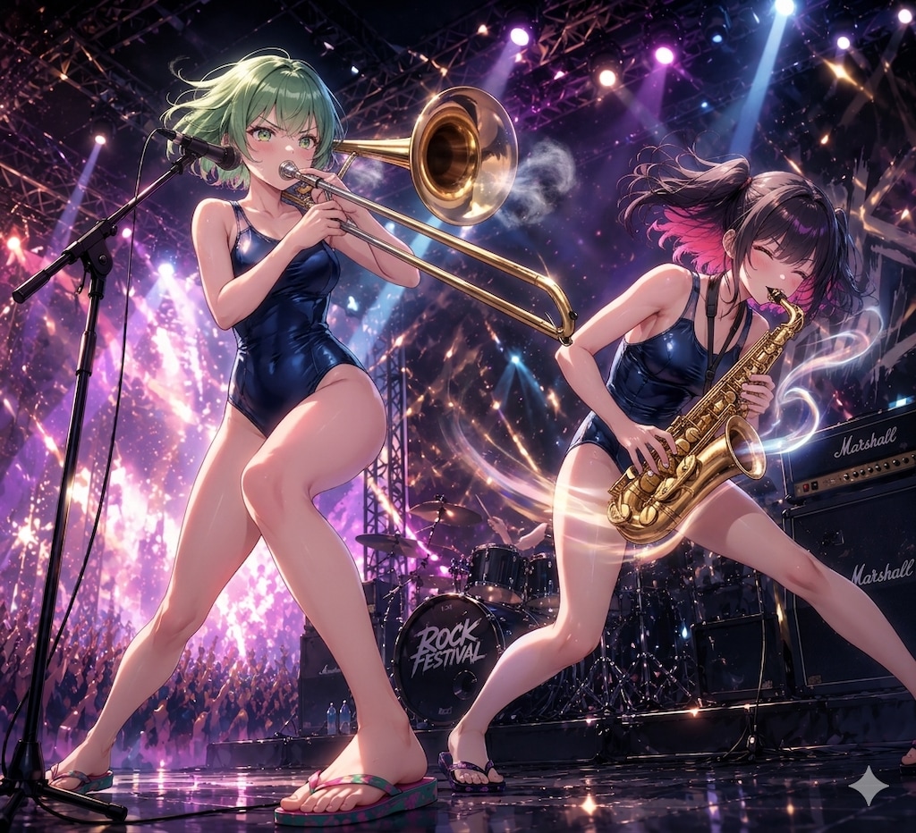 <川崎ちゃん>スク水Rock!<ハレちゃん>