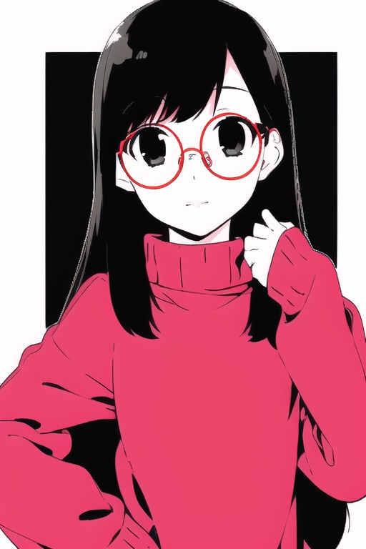 眼鏡っ娘な彼女26(べた塗り風)