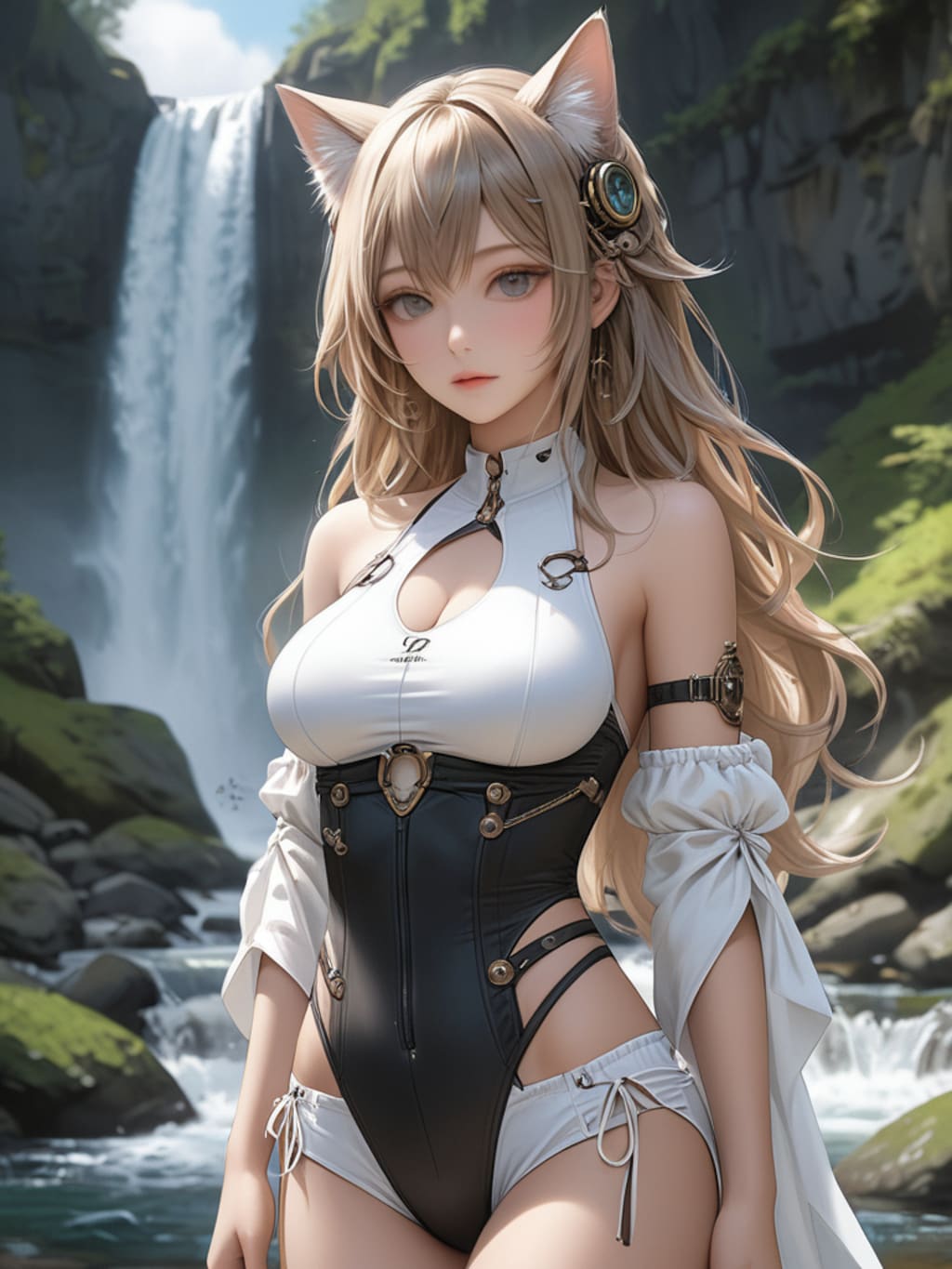 水着の猫耳少女