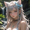 水着の猫耳少女 2枚目