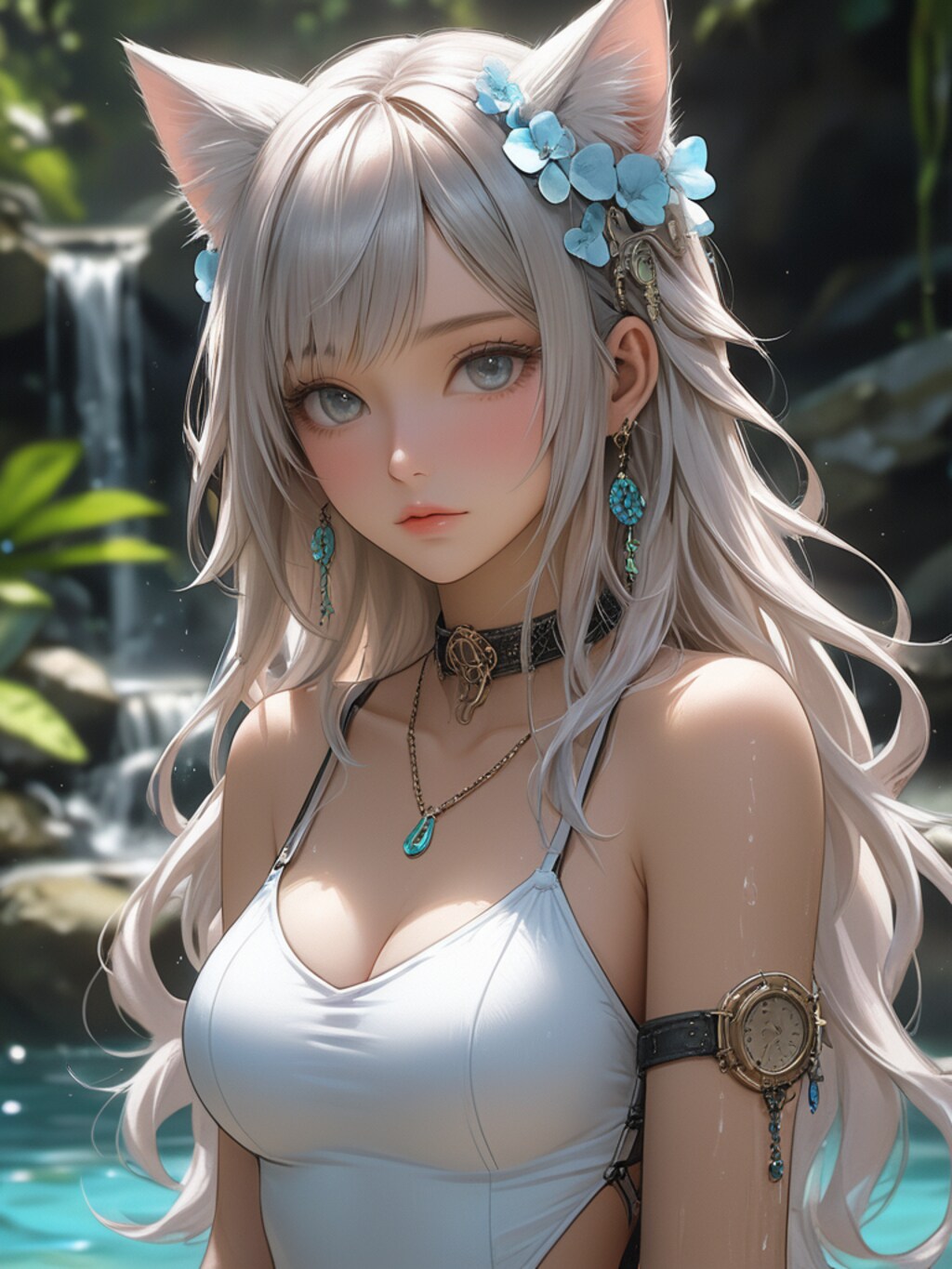 水着の猫耳少女