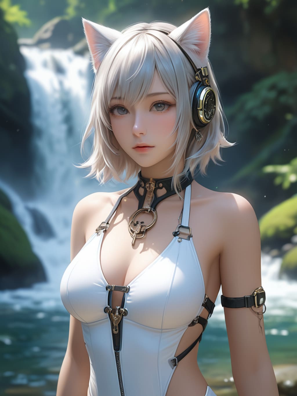 水着の猫耳少女