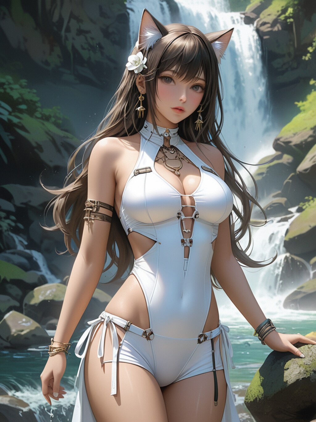 水着の猫耳少女