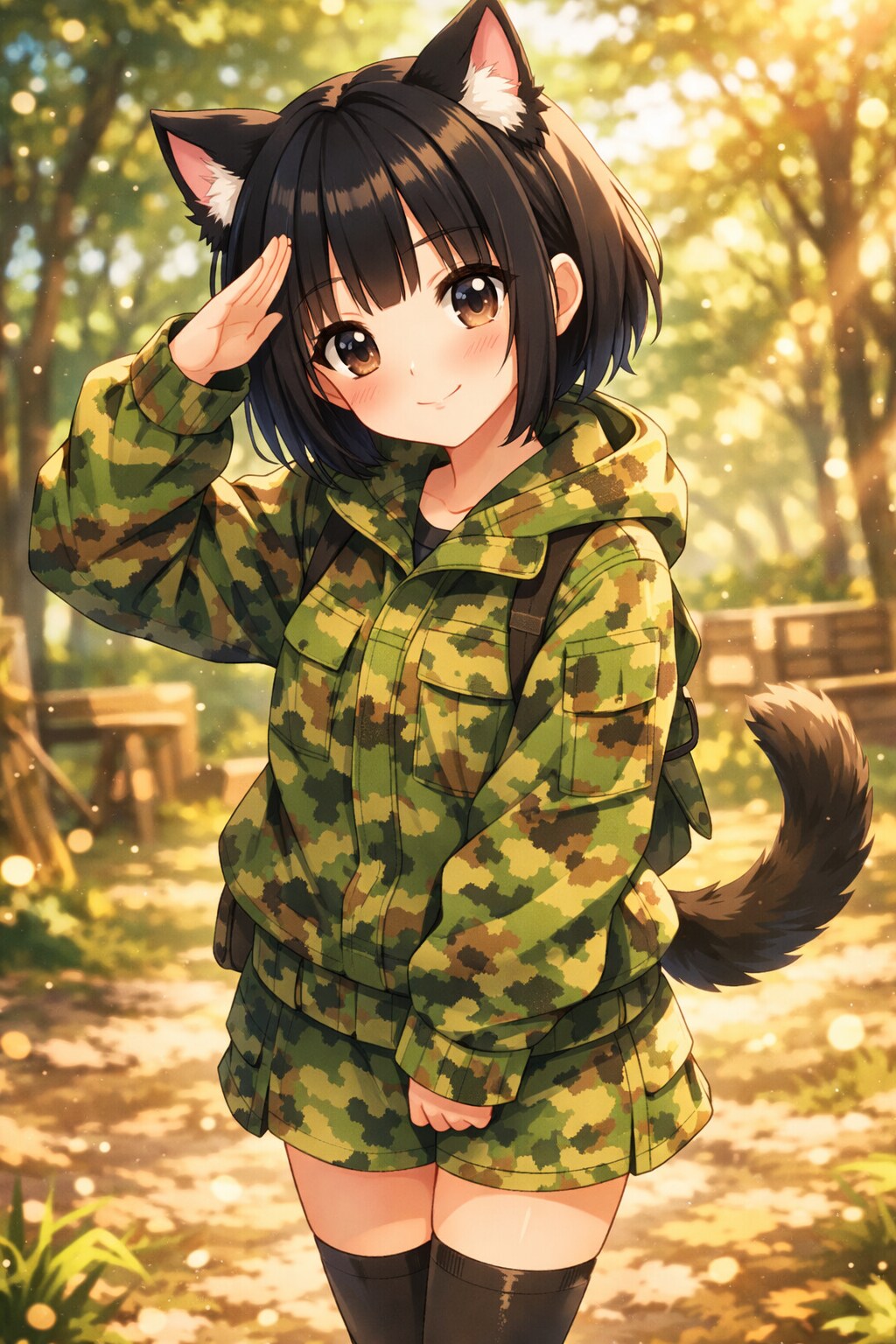 迷彩服の女の子 | の人気AIイラスト・グラビア