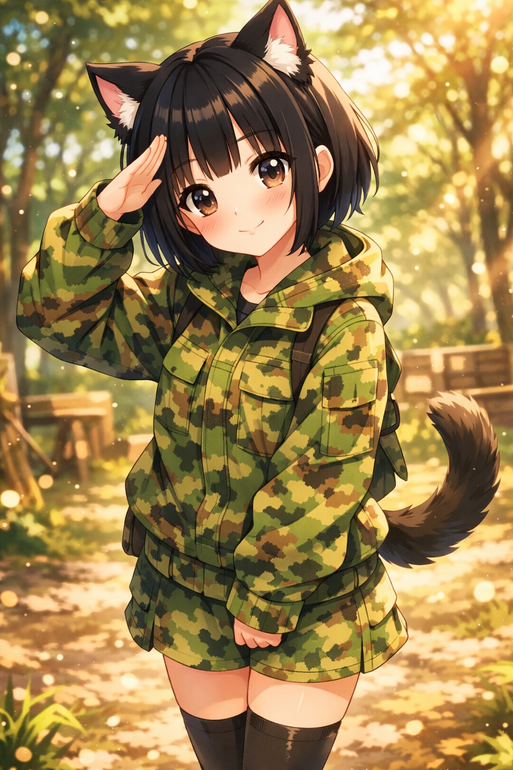 迷彩服の女の子