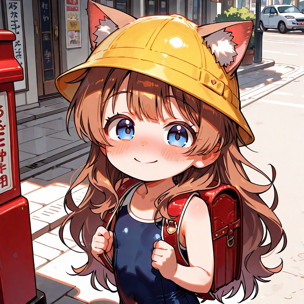 スク水ランドセルの小さな女の子