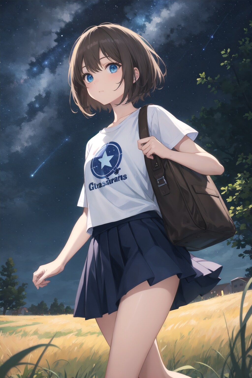 星空と帰り道 | の人気AIイラスト・グラビア