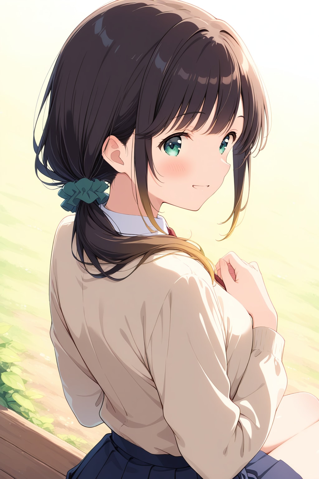 ぺたんこ座りのまなか　と別アングル