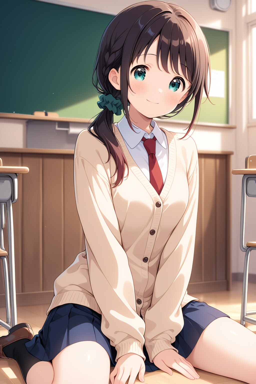 ぺたんこ座りのまなか　と別アングル | の人気AIイラスト・グラビア