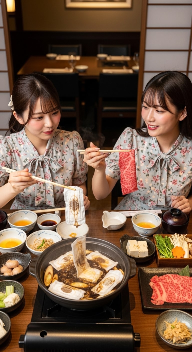 ナプキンのすき焼き