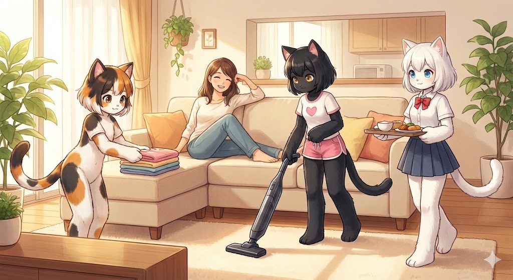 家事サポートタイプのロボットがある生活