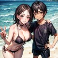 少年とビキニお姉さん② 2枚目