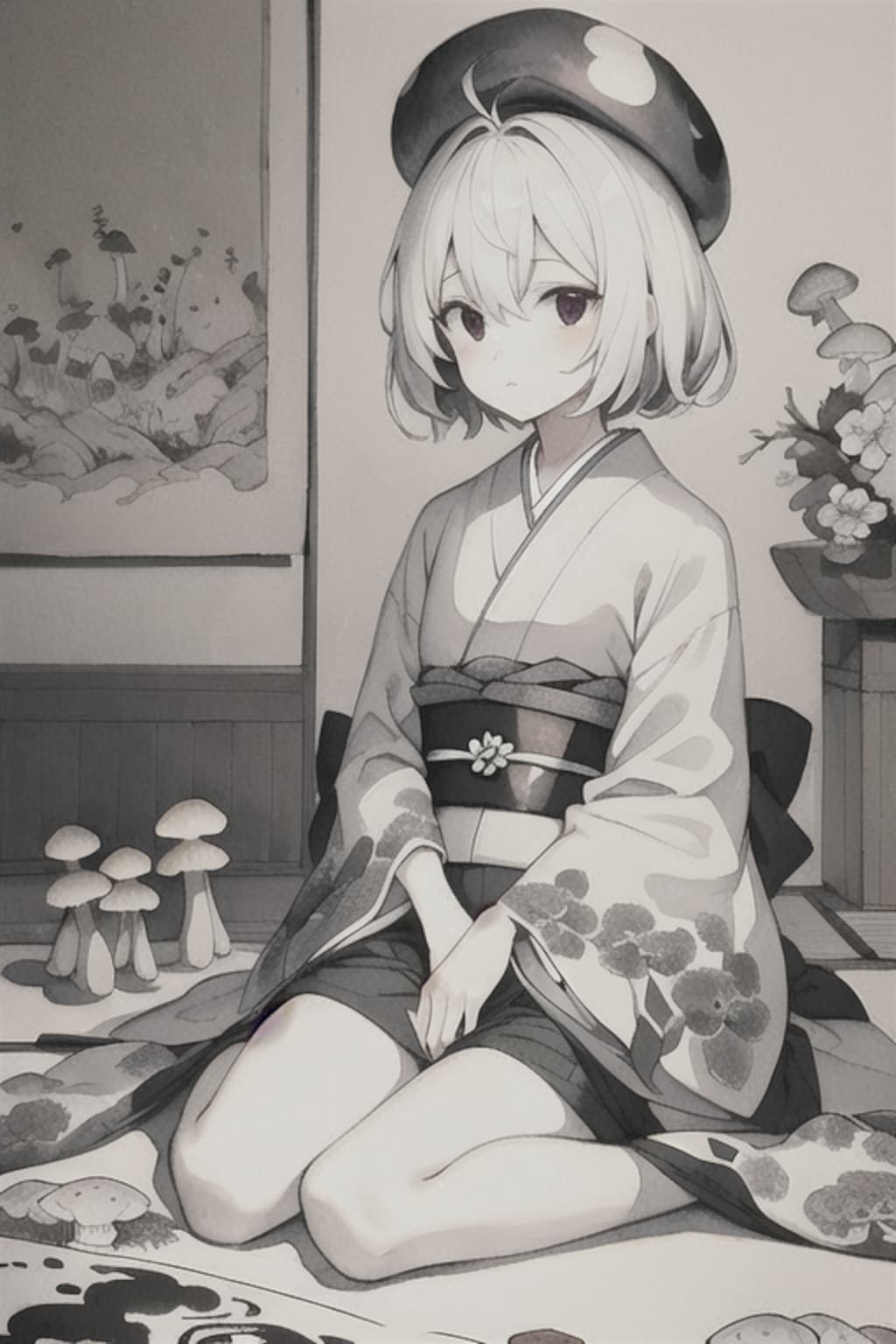 水墨画できのこ姫ナツミ