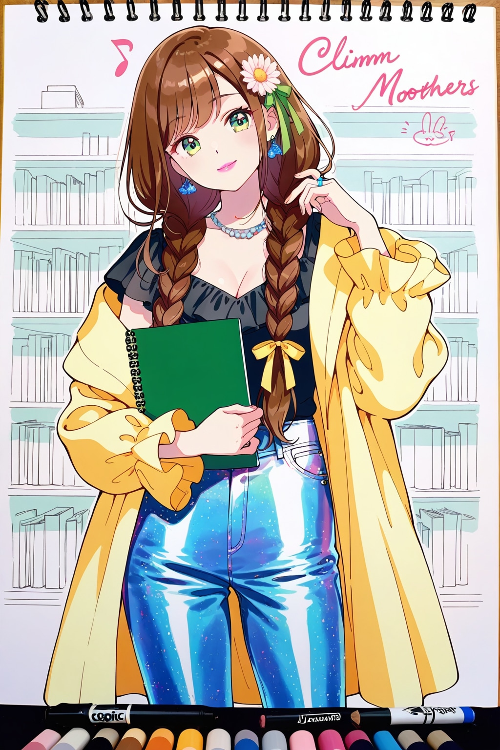 新モデルのLILACを美咲さんを過去作の図書館を背景に手書き加工生成しました❤️