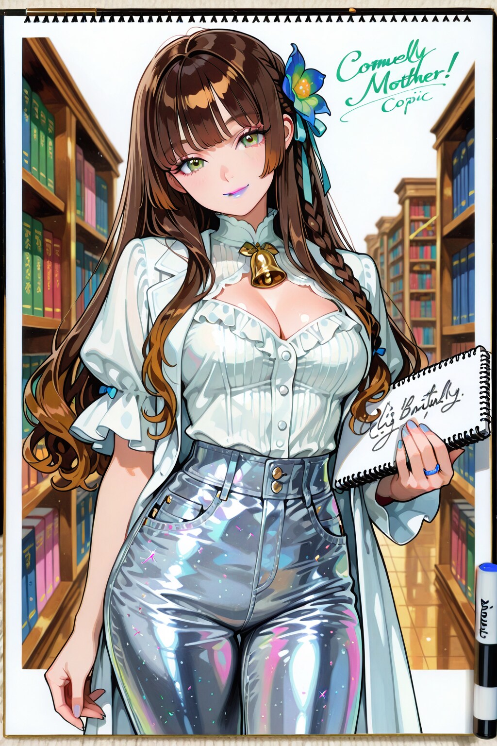 新モデルのLILACを美咲さんを過去作の図書館を背景に手書き加工生成しました❤️
