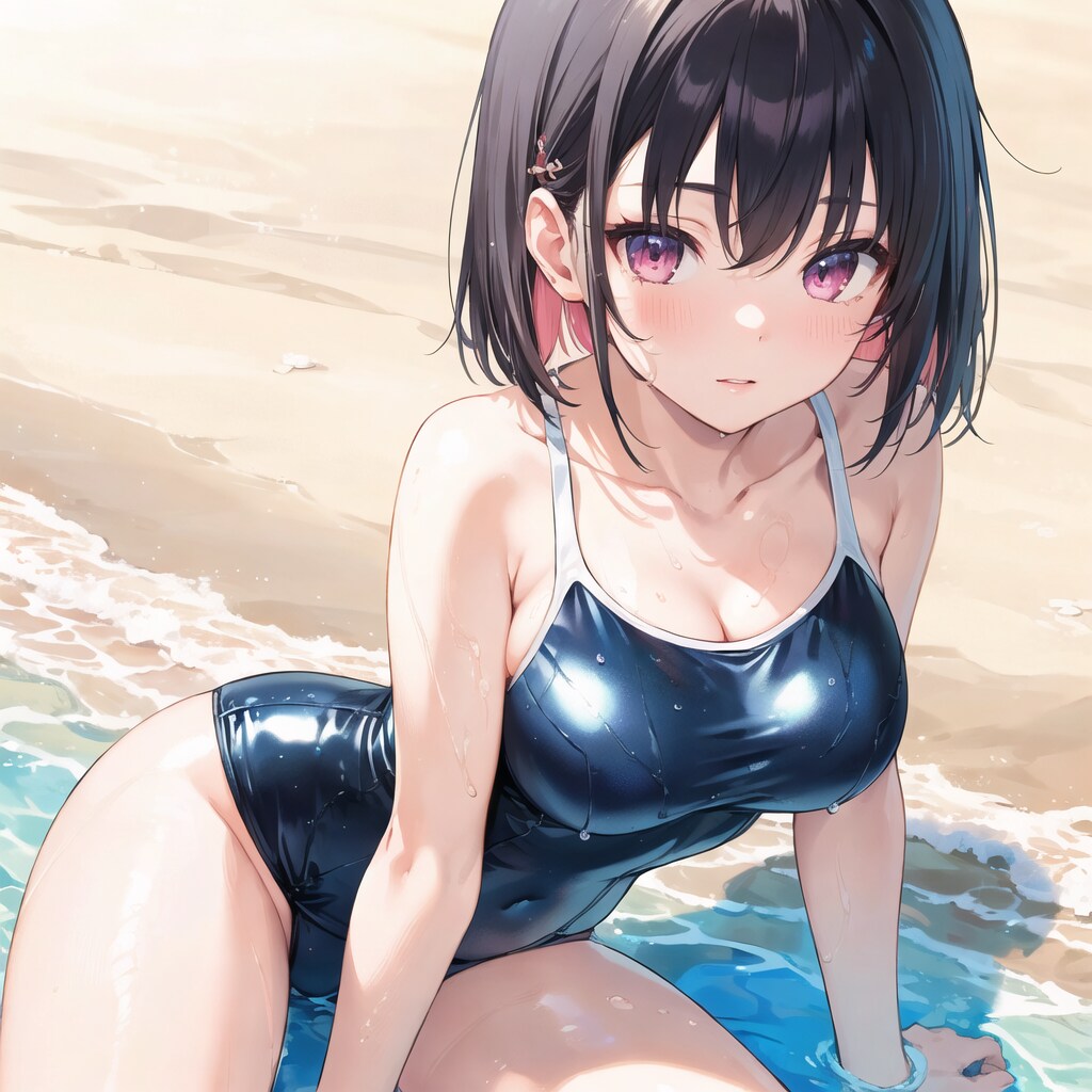 夏は海、そしてスクール水着