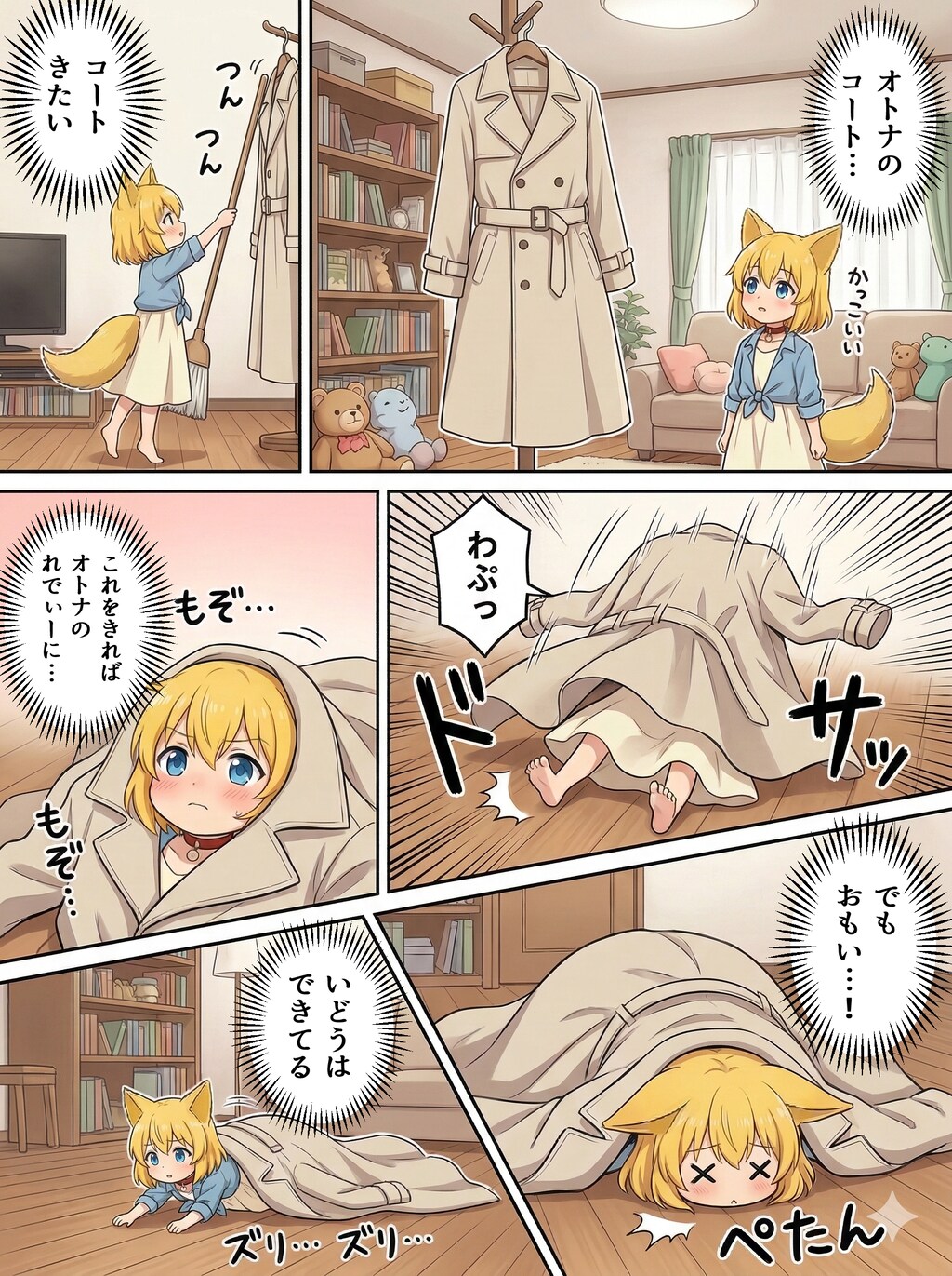 大人にあこがれて形から入ろうとするキツネ