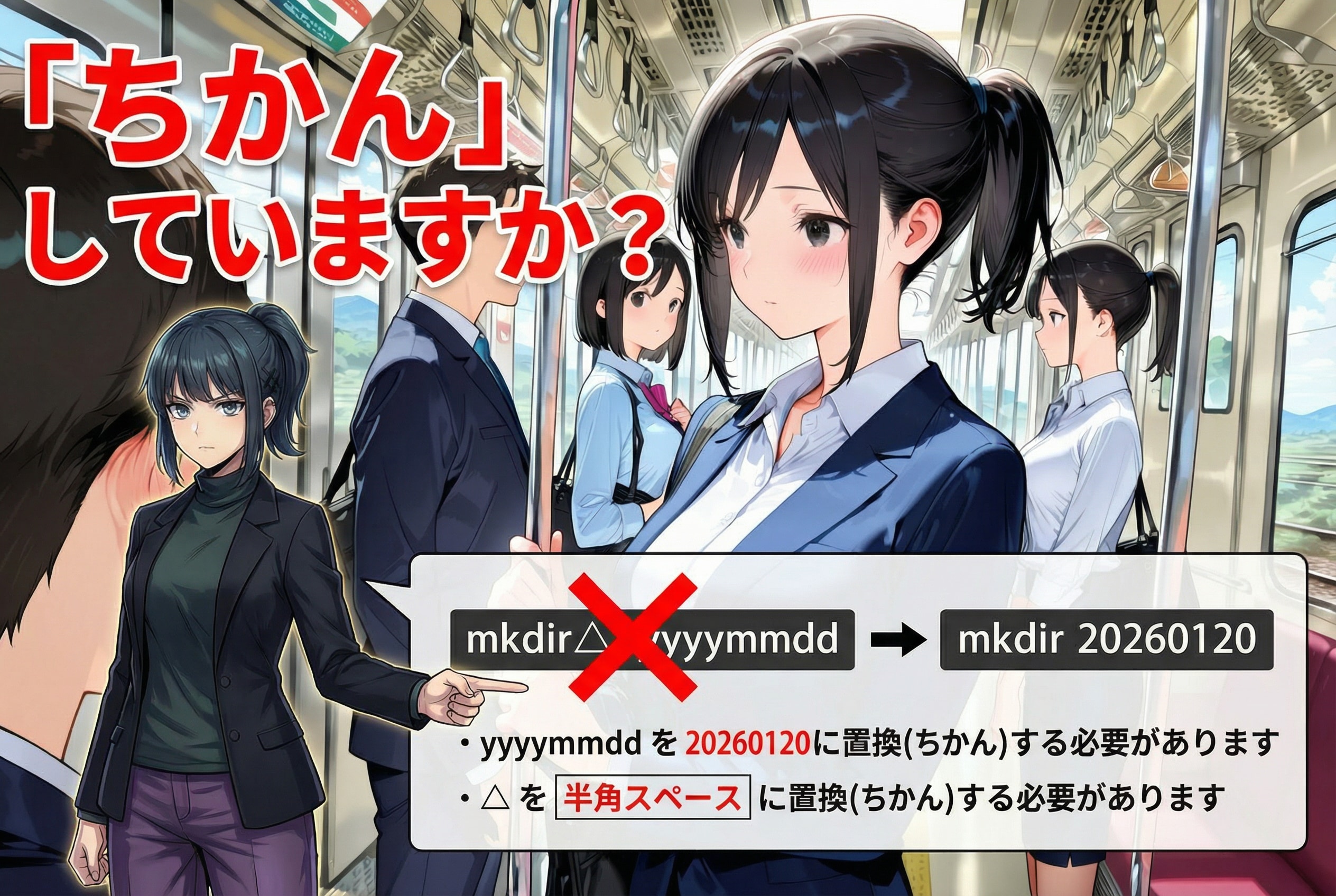 ちかん啓発ポスター | の人気AIイラスト・グラビア