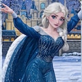 エルサが雪と氷の城でコスプレイヤーの魔法の力を解放！ドレスとケープが描く魅力的な姿 6枚目