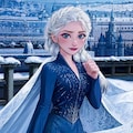 エルサが雪と氷の城でコスプレイヤーの魔法の力を解放！ドレスとケープが描く魅力的な姿 7枚目