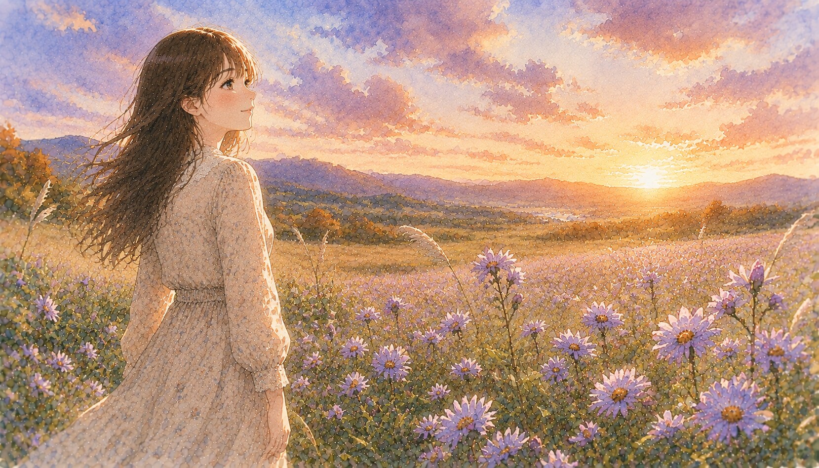 誕生花　0909 シオン | の人気AIイラスト・グラビア