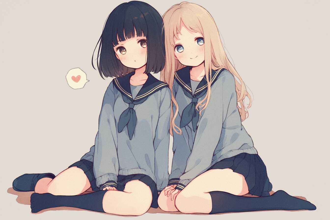 二人のJK40 | の人気AIイラスト・グラビア