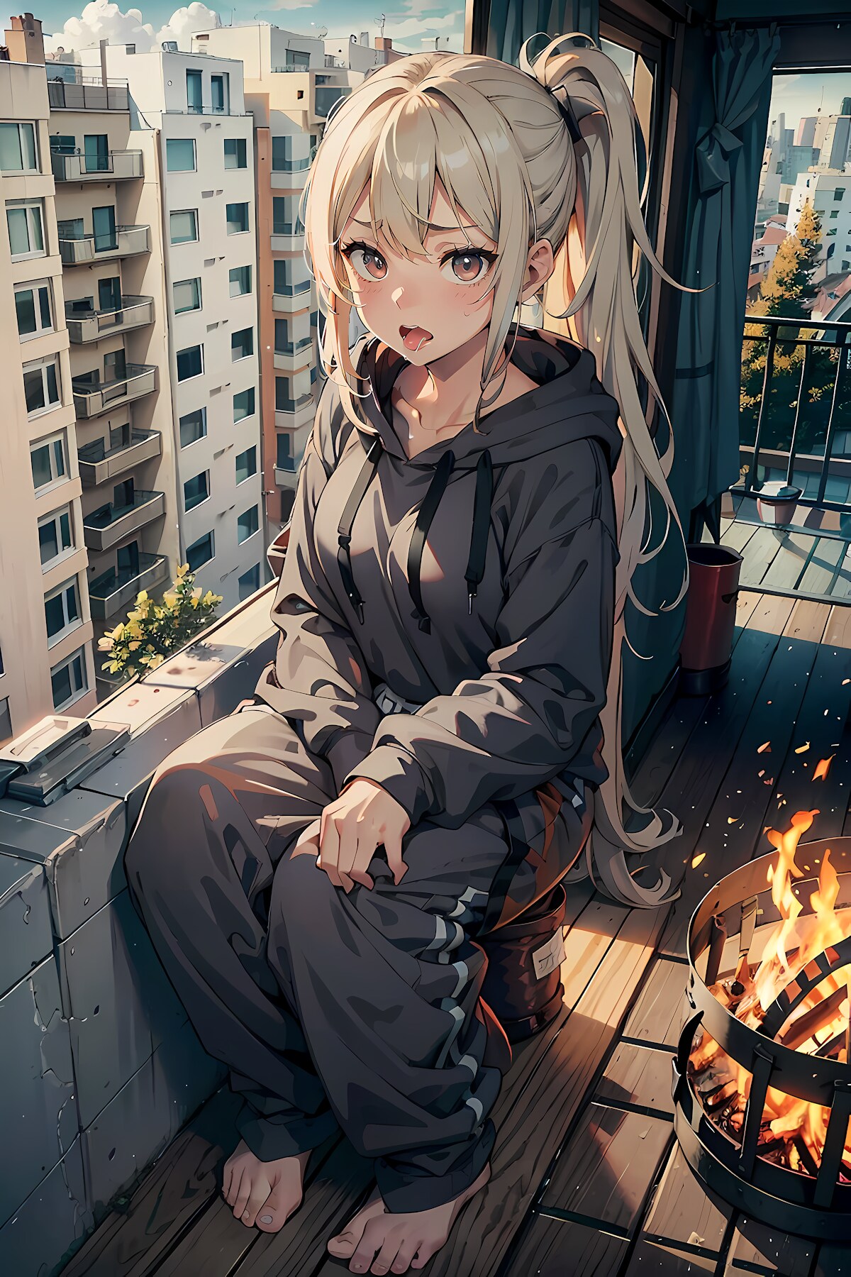 🔥あーしベランダでキャンプファあっつ！🔥