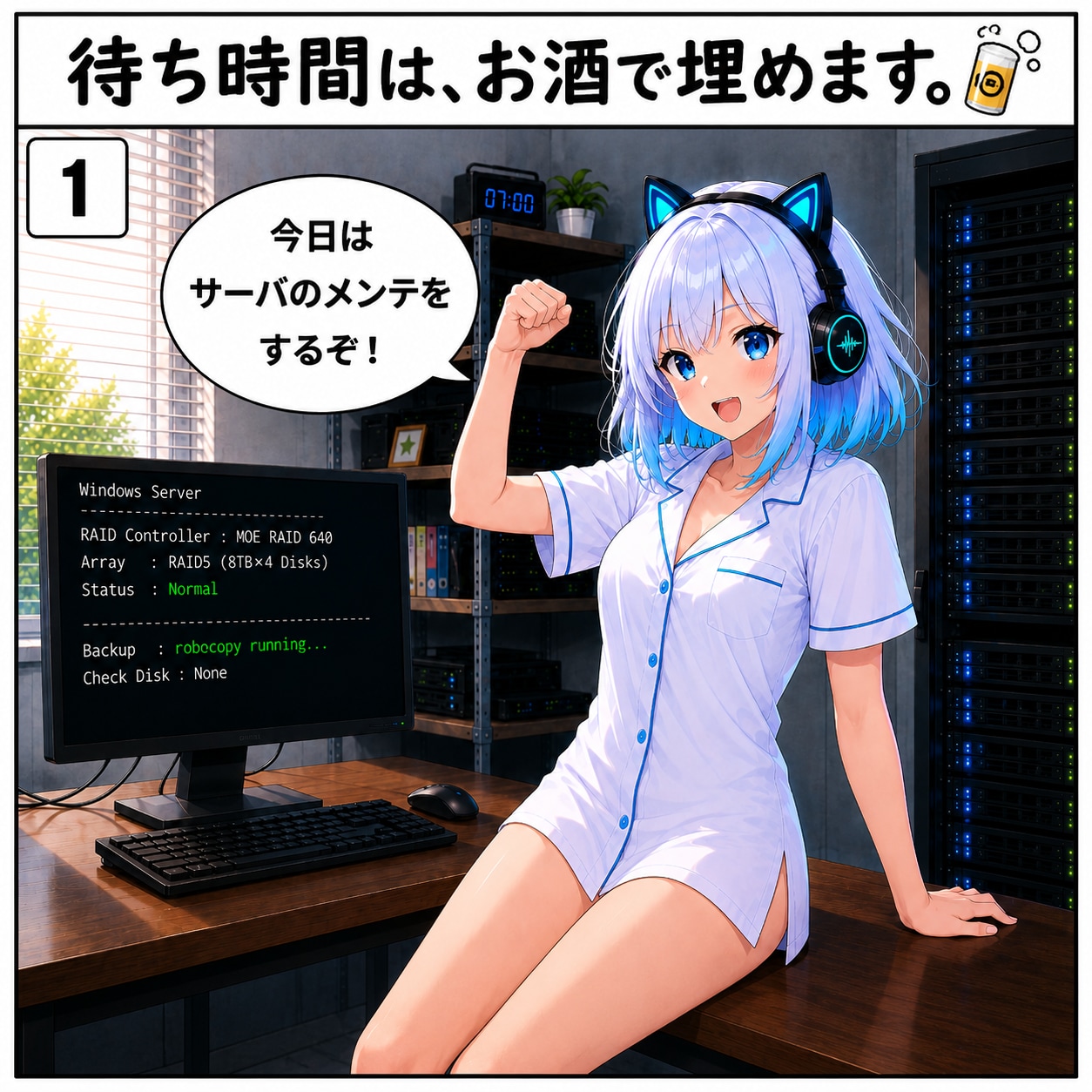 休日の飲酒サーバメンテ