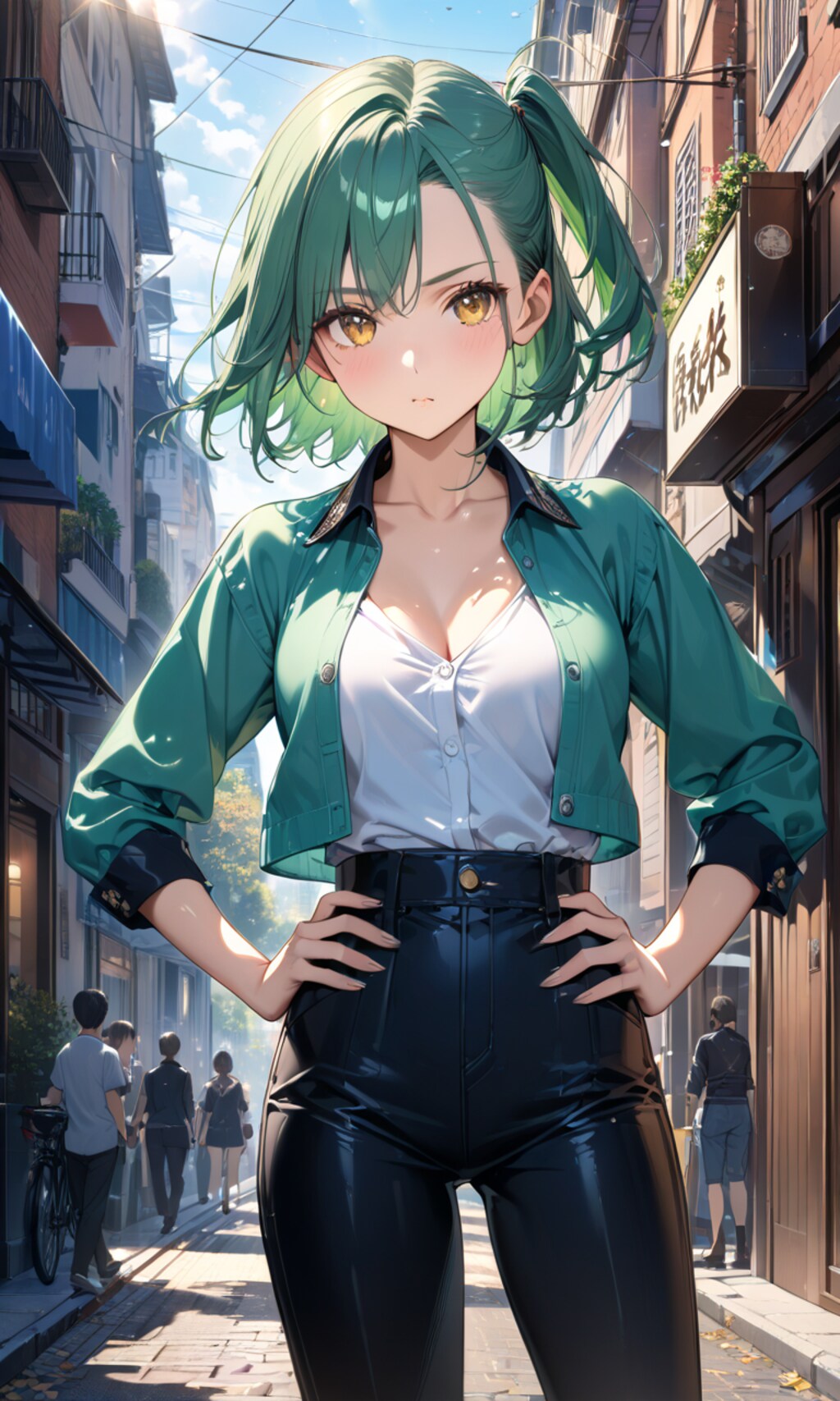 キリっとした緑髪の女性その２