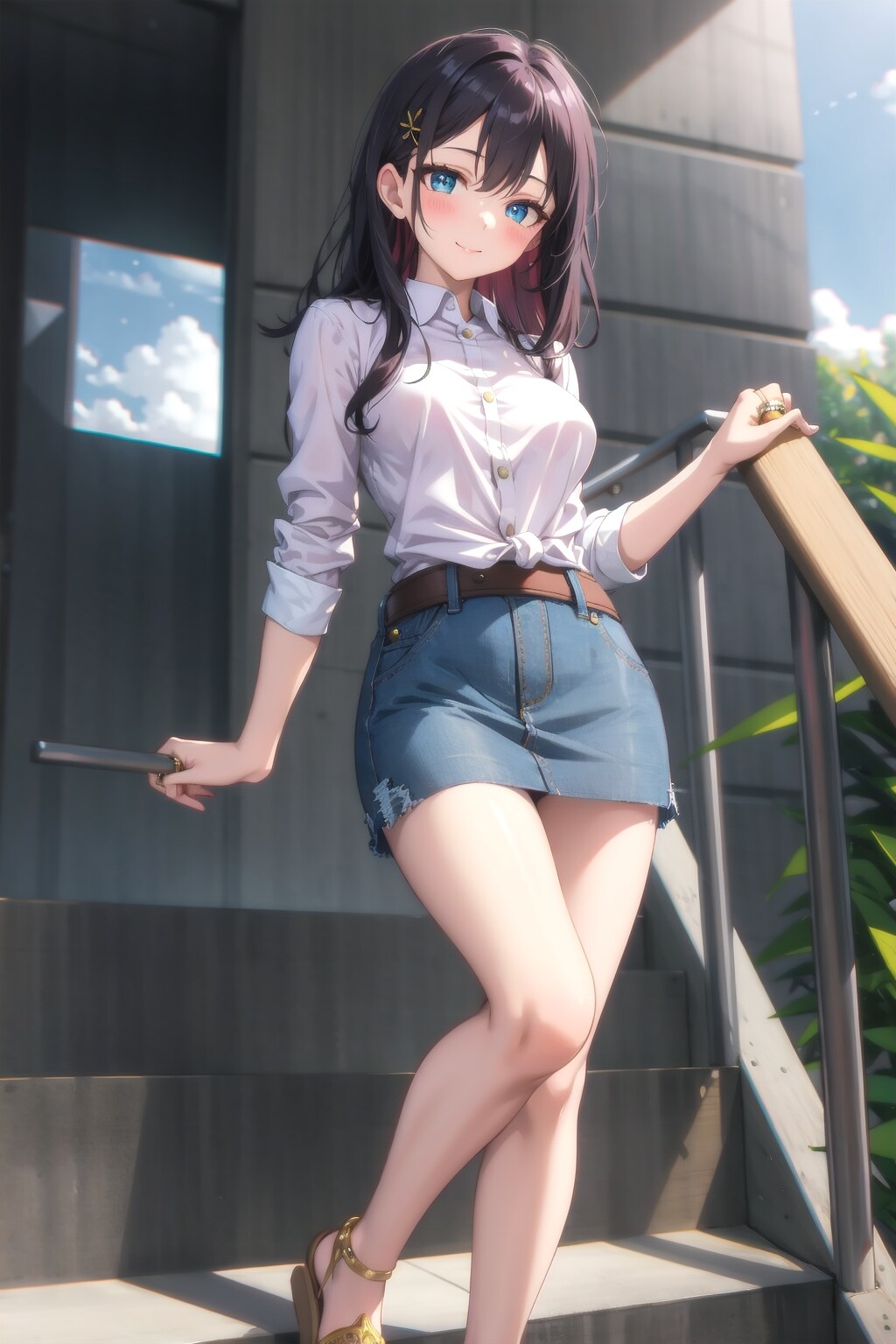 デニムのミニスカート