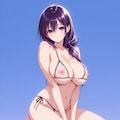 紫髪ちゃん 網ビキニ 4枚目