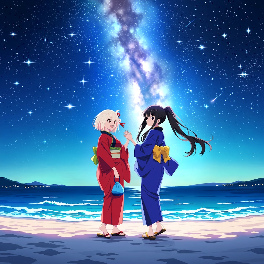 星空の下の二人