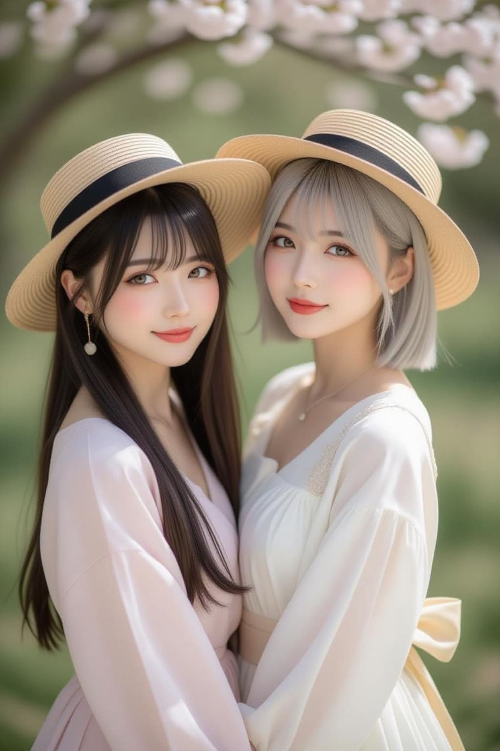 黒髪と銀髪(実写風3)