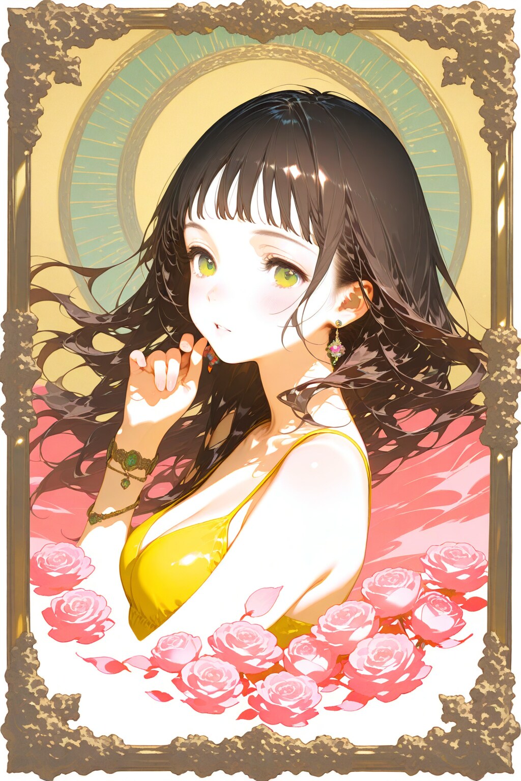 究極精細に描かれた美女の芸術的線画