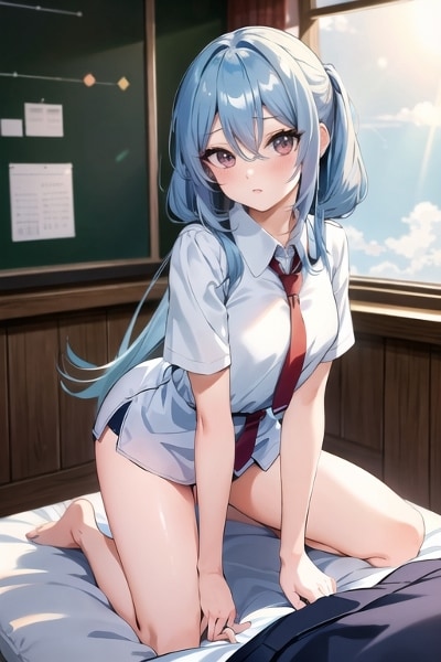 青髪女子（424） | の人気AIイラスト・グラビア