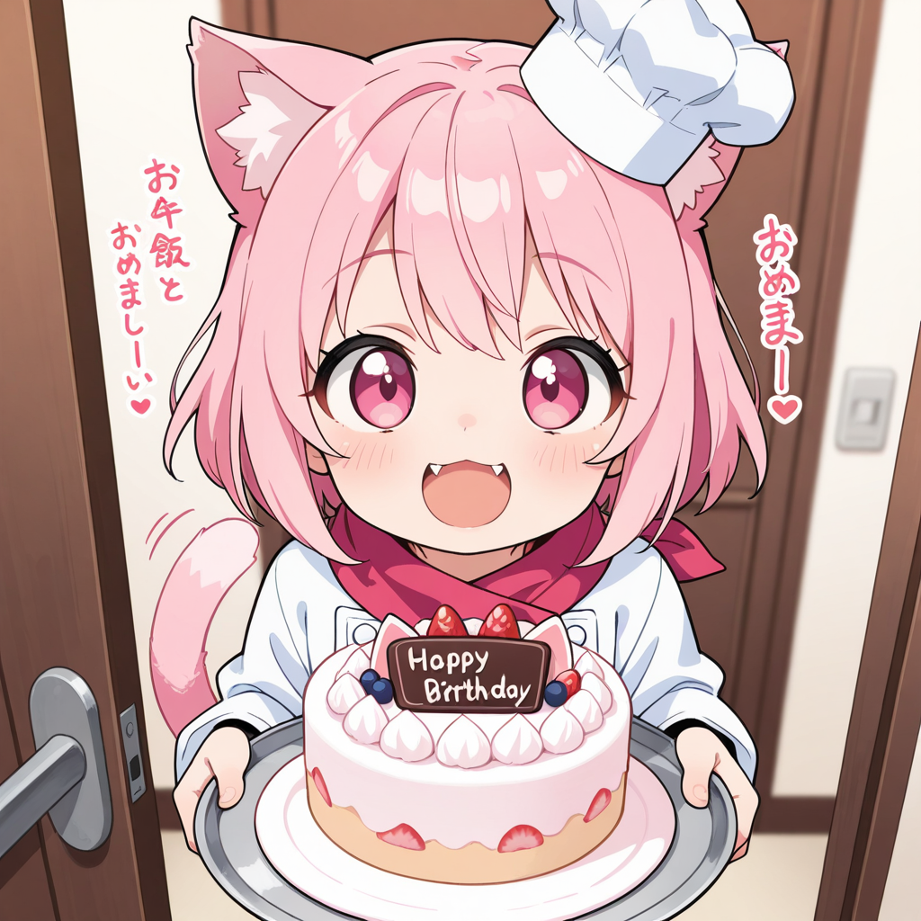 やよいちゃんに誕生日ケーキを届けに来たうちのねこちゃん