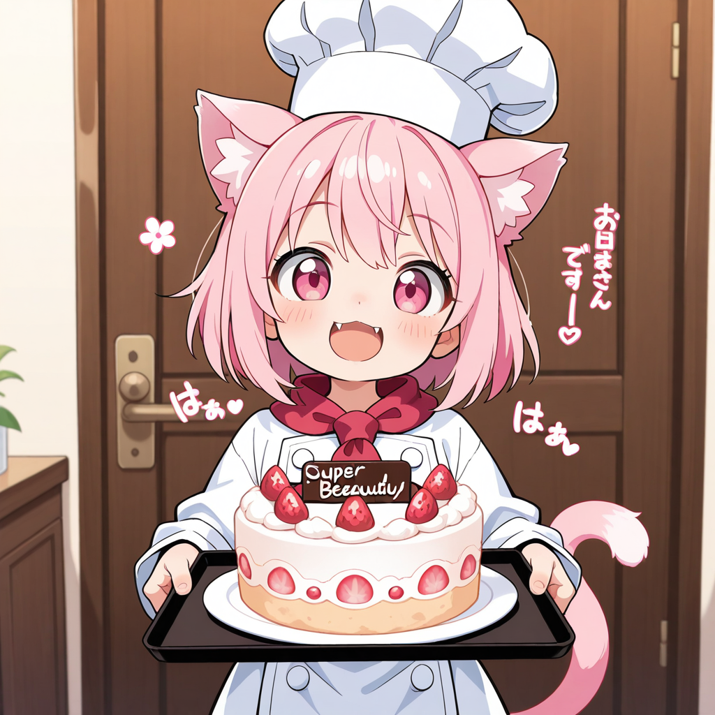 やよいちゃんに誕生日ケーキを届けに来たうちのねこちゃん