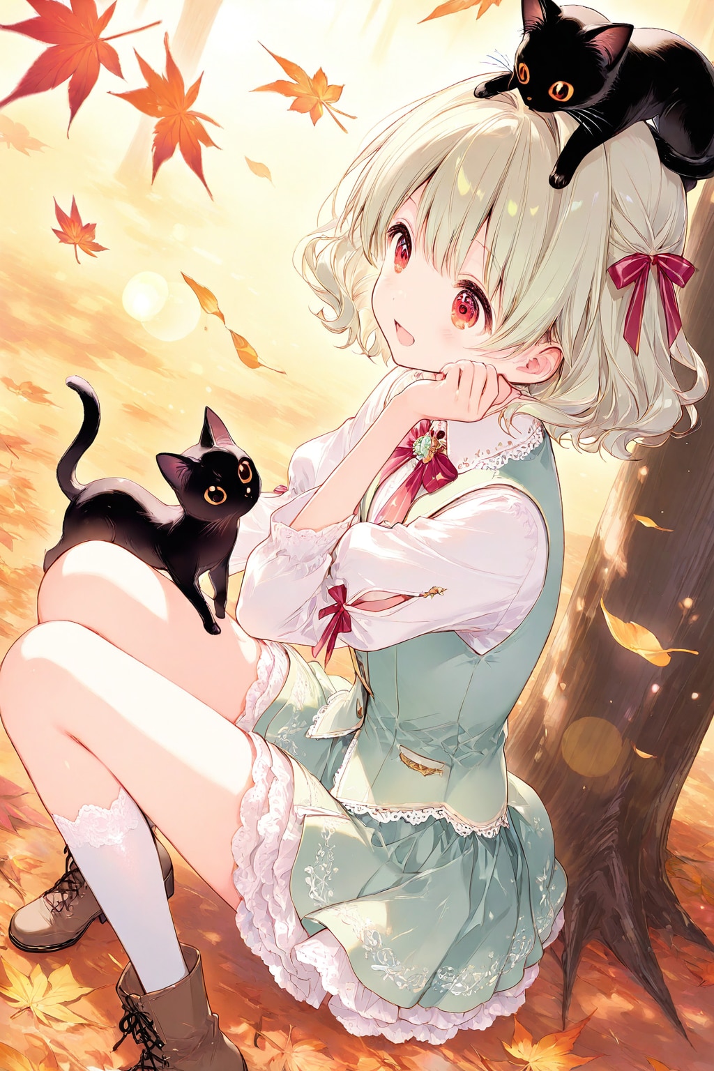 猫と遊ぶ日向ちゃん