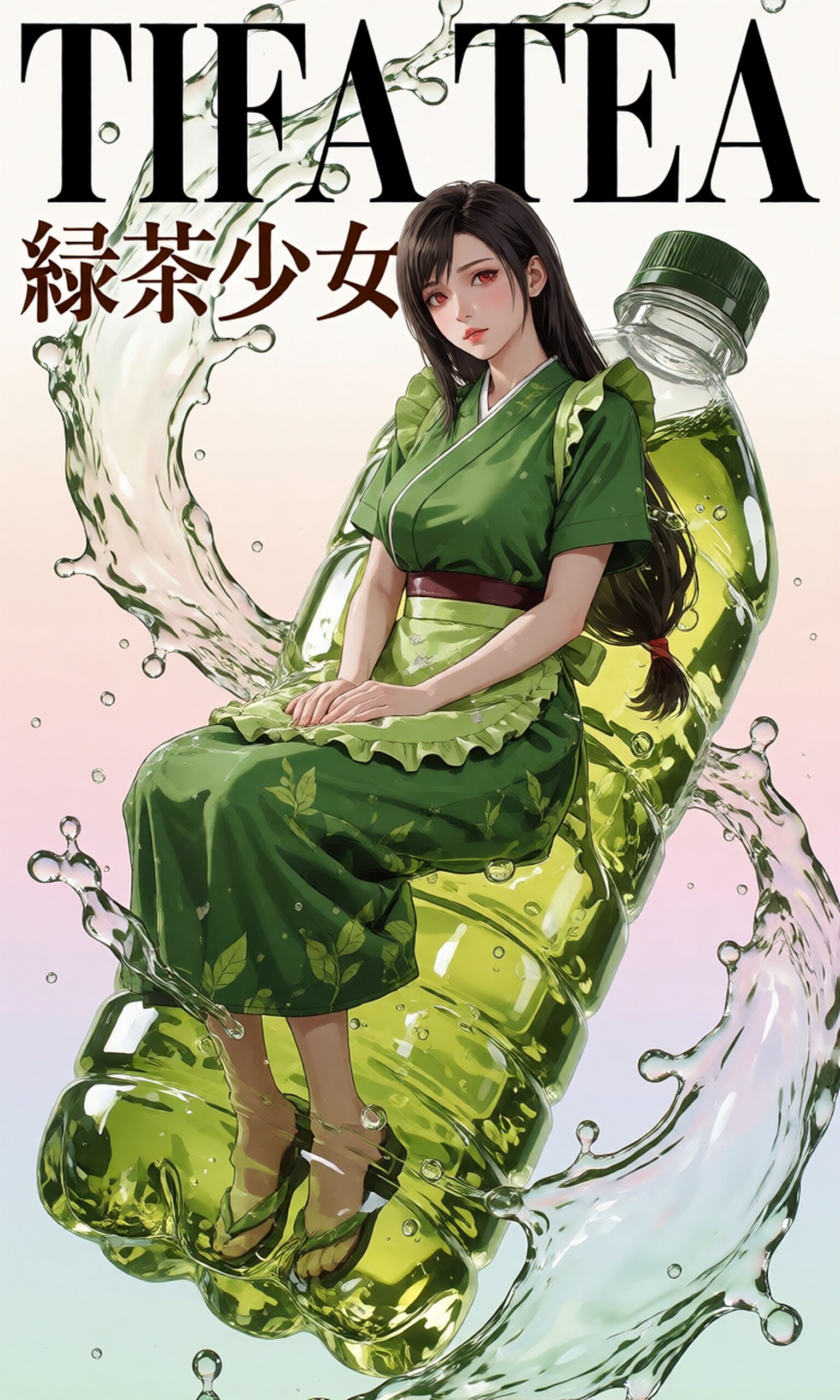 【紅茶少女】緑茶ペットボトルTIFA TEA