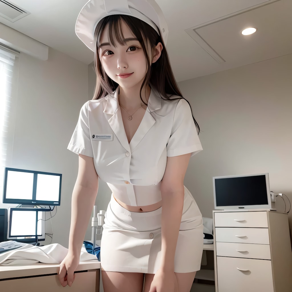 黒髪ロングで白衣の美女１５１