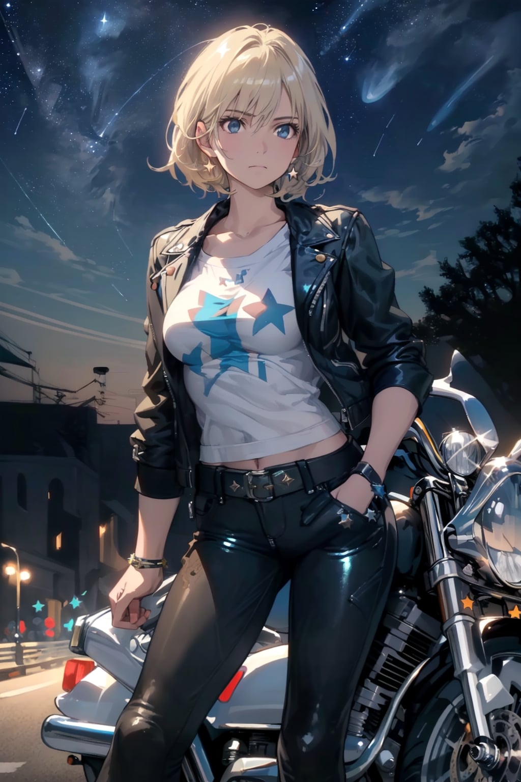 深夜にバイクで